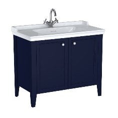 Vitra Valarte Neo 65767 Lavabo Dolabı 100 Cm, Kapaklı, Etajerli Lavabolu, Tek Armatür Delikli, Çelik Mavisi